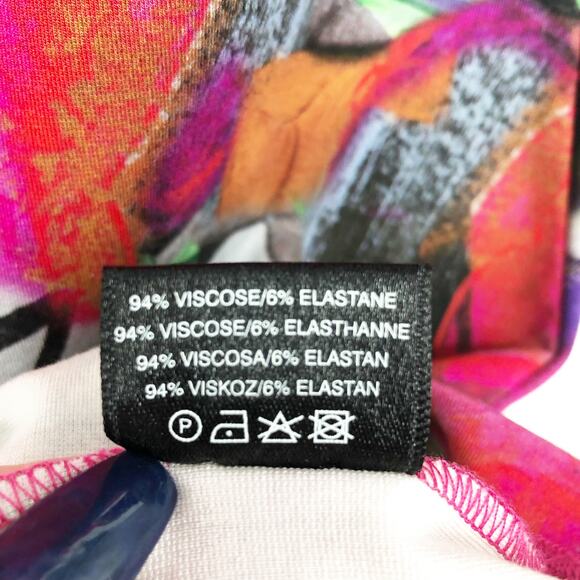 CHRISTOPHER KANE Bodycon Mini Dress Large Pink Abstract Long Sleeve Stretch NWOT - Picture 10 of 10